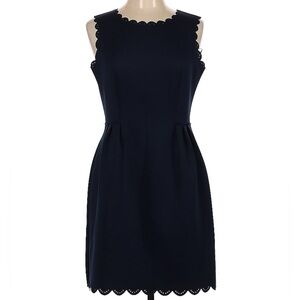 Katherine Barclay Scalloped Laser Cut Dress Navy Size 6